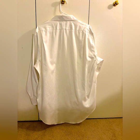 Lands End Men's Tailored Fit No Iron Solid Supima Cotton Oxford Dress Shirt - Picture 6 of 9